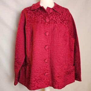 Croft snd Barrow Cranberry Red Tapestry Blazer Size 1X